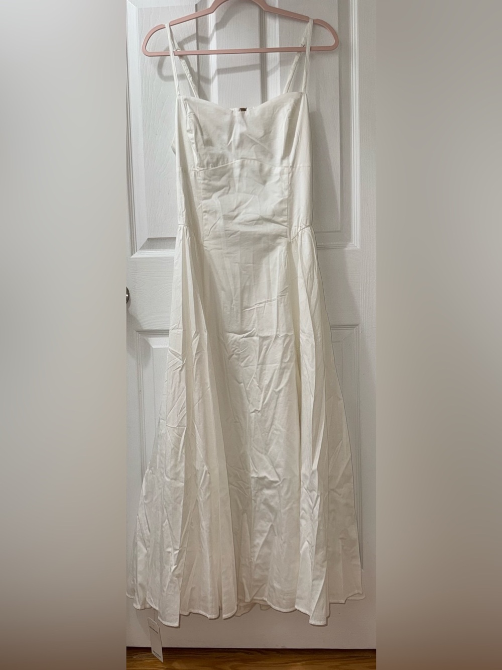 NWT Abercrombie & Fitch White Cotton Poplin Midi Dress Size LP